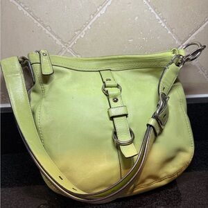 Vintage Coach Lime Green Chelsea Leather Shoulder Bag Y2K slouchy purse